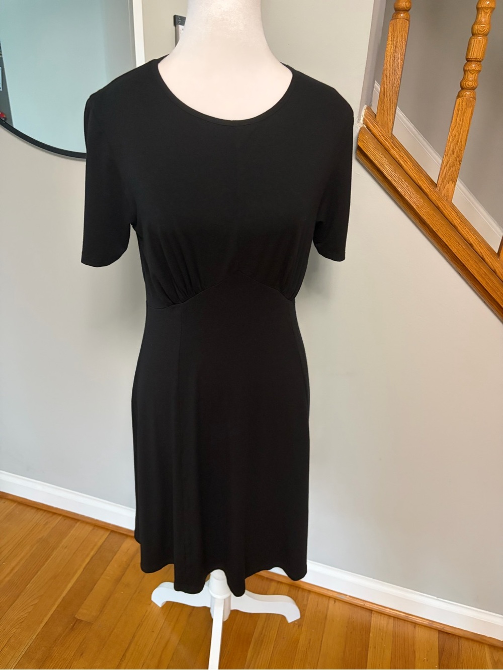 ASOS Women’s Black Ruched Underbust Short Sleeve Midi Tea Dress US 10